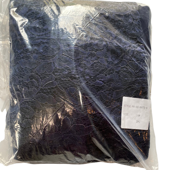 Roaman’s 2pc Navy Dress & Lace Cover Jacket 14W - Picture 14 of 14